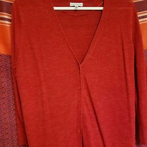 Red cardigan, long sleeve XL